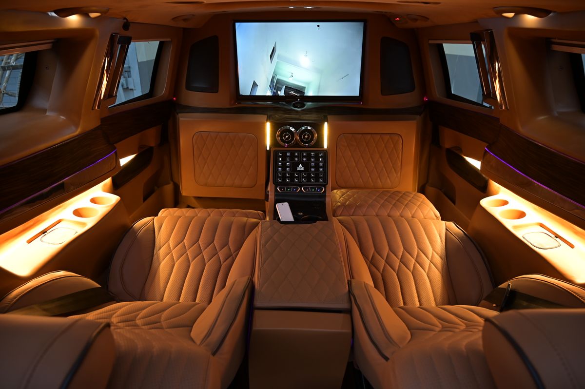 SK Limo grand party bus interior